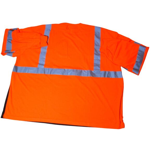 Men's Safety T-Shirt Hi-Viz Long Sleeve Black Orange Reflective Tapes Size 5XL - Picture 3 of 6